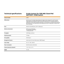 HPE Networking Instant On Switch 48p Gigabit CL4 PoE 4p SFP+ 370W 1930 (JL686B)