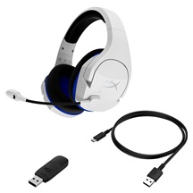 HyperX Cloud Stinger Core - Wireless Gaming Headset (White-Blue) - PS5-PS4 (HHSS1C-KB-WT/G)- Sluchátka pro herní konsole