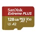 SanDisk micro SDXC karta 128GB Extreme PLUS (200 MB/s Class 10, UHS-I U3 V30) + adaptér