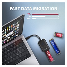 AXAGON ADM2-CM USB-C 10Gbps - M.2 NVMe & SATA SSD adaptér, kabel USB-C 10cm