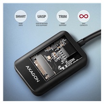 AXAGON ADM2-CM USB-C 10Gbps - M.2 NVMe & SATA SSD adaptér, kabel USB-C 10cm