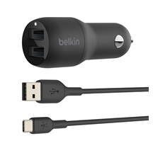 BELKIN Dual USB-A auto nabíječka 24W + USB-C kabel