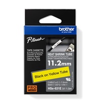 HSE-631E - černý tisk na žluté, šířka 11,2 mm