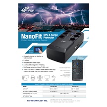 FSP UPS NanoFit 600, 600 VA / 360 W, 2xUSB power, LED, offline