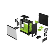 Fractal Design Pop Air RGB Green Core TG Clear Tint/Midi Tower/Transpar./Černá a zelená