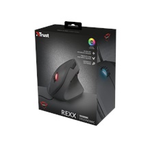 TRUST GXT 144 Rexx/Vertikální/Optická/Pro praváky/6 000 DPI/Drátová USB/Černá
