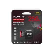 ADATA MicroSDXC karta 256GB High Endurance UHS-I C10 V30 A2 (R:100/W:85 MB/s) + SD adaptér