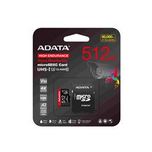 ADATA MicroSDXC karta 512GB High Endurance UHS-I C10 V30 A2 (R:100/W:85 MB/s) + SD adaptér
