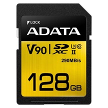 ADATA SDXC karta 128GB UHS-II U3 Class 10, Premier One (R: 290MB / W: 260MB)