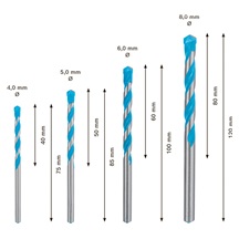 Bosch 4dílná sada vrtáků EXPERT MultiConstruction CYL-9, 4/5/6/8 mm