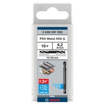 Bosch oboustranný vrták do kovu PRO Metal HSS-G, 4,2 × 14 × 55 mm, 10 ks