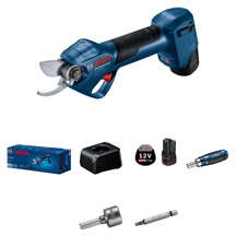 BOSCH Pro Pruner, akumulátorové zahradní nůžky, 25 mm, 12,0 V, rychlonabíječka