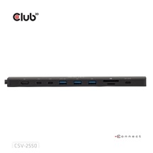 Club3D Dokovací stanice 10v1, USB-C 3.2, 1xHDMI, 2xUSB-C, 3xUSB, 1xmicroSD/SD, 1xUSB-C PD140W, 1xRJ45, černá