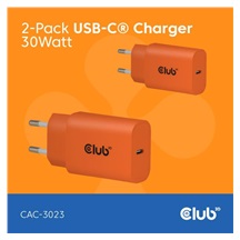 Club3D Nabíječka, USB-C, Power Delivery 15V/2A, 2-pack, oranžová