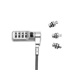 DICOTA Universal Security Cable Lock, 3 Exchangeable heads fits all slots, combination