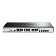 D-Link DGS-1510-28P 28-Port Gigabit Stackable SmartPro PoE Switch, 24x gigabit RJ45, 2x 10G SFP+ port, 2x SFP port