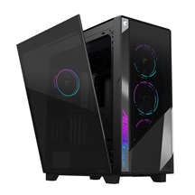 GIGABYTE case AORUS C500 GLASS, bez zdroje, průhledná bočnice, Mid Tower, černá