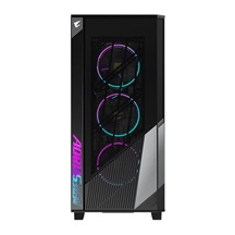GIGABYTE case AORUS C500 GLASS, bez zdroje, průhledná bočnice, Mid Tower, černá