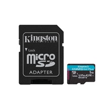 Kingston MicroSDXC karta 1TB Canvas Go! Plus, R:200/W:160MB/s, Class 10, UHS-I, U3, V30, A2 + Adaptér