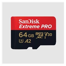 SanDisk micro SDXC karta 64GB Extreme PRO (200 MB/s Class 10, UHS-I U3 V30) + adaptér