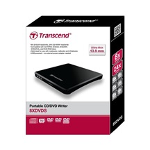 TRANSCEND externí DVD vypalovačka slim, USB 2.0, Black (+CyberLink Media Suite 10)