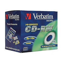 VERBATIM CD-RW(10-Pack)Jewel/High Speed/8x-12x/DLP/700MB