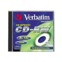 VERBATIM CD-RW(10-Pack)Jewel/High Speed/8x-12x/DLP/700MB