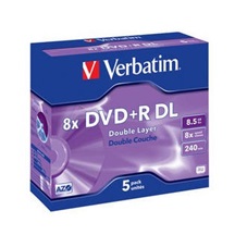 VERBATIM DVD+R(5-pack)DoubleLayer/Jewel/8x/8,5GB