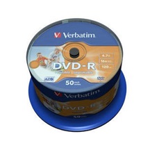 VERBATIM DVD-R(50-Pack)Spindle/Inkjet Printable Wide/16x/4.7GB