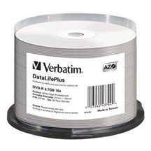 VERBATIM DVD-R(50-Pack)Spindle/Printable/16x/4.7GB/WIDE PRINTABLE SURFACE NON-ID