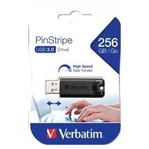 VERBATIM Flash Disk 256GB PinStripe USB 3.0, černá