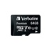 VERBATIM MicroSDXC karta 64GB Premium, U1 + adaptér