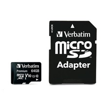 VERBATIM MicroSDXC karta 64GB Premium, U1 + adaptér