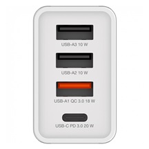 VERBATIM Univerzální adaptér nabíječka CHR-30EU2, 30W, 1x USB-C, 3x USB bílá