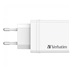 VERBATIM Univerzální adaptér nabíječka CHR-30EU2, 30W, 1x USB-C, 3x USB bílá