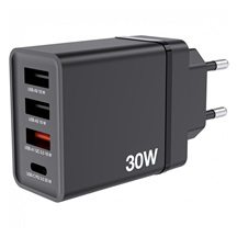 VERBATIM Univerzální adaptér nabíječka CHR-30EU2, 30W, 1x USB-C, 3x USB černá
