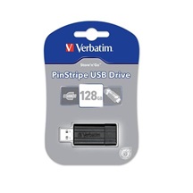 VERBATIM USB Flash Disk Store 'n' Go PinStripe 128GB - Black
