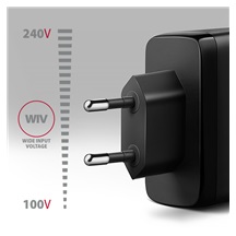 AXAGON ACU-DPQ100, GaN nabíječka do sítě 100W, 3x port (USB-A + dual USB-C), PD3.0/PPS/QC4+/Apple