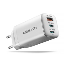 AXAGON ACU-DPQ65W, GaN nabíječka do sítě 65W, 3x port (USB-A + dual USB-C), PD3.0/QC4+/PPS/Apple