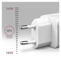 AXAGON ACU-DPQ65W, GaN nabíječka do sítě 65W, 3x port (USB-A + dual USB-C), PD3.0/QC4+/PPS/Apple