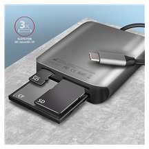 AXAGON CRE-S3C, USB-C 3.2 Gen 1 - SUPERSPEED čtečka karet 3-slot & lun SD/microSD/CF, podpora UHS-II