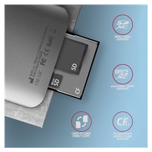 AXAGON CRE-S3C, USB-C 3.2 Gen 1 - SUPERSPEED čtečka karet 3-slot & lun SD/microSD/CF, podpora UHS-II