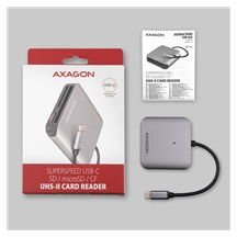 AXAGON CRE-S3C, USB-C 3.2 Gen 1 - SUPERSPEED čtečka karet 3-slot & lun SD/microSD/CF, podpora UHS-II