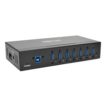 Rozbočovač 7x USB 3, průmyslový, odolnost ESD 20kV, kovové pouzdro, možnost montáže