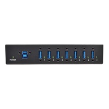 Rozbočovač 7x USB 3, průmyslový, odolnost ESD 20kV, kovové pouzdro, možnost montáže