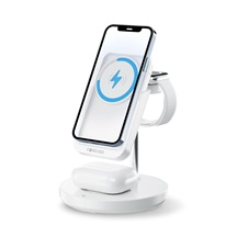 Bezdrátová nabíjecí stanice Forever s powerbankou 5v1 MACS-100 bílá