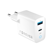 Rychlonabíječka do sítě Forever GaN TC-06-45AC GaN PD QC 1x USB-C 1x USB 45W bílá