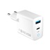 Rychlonabíječka do sítě Forever GaN TC-06-65AC PD QC 1x USB-C 1x USB 65W bílá
