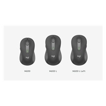 Logitech M650L/Kancelářská/Laserová/Pro leváky/Bezdrátová USB + Bluetooth/Šedá