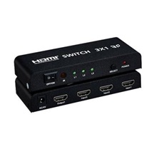 PremiumCord HDMI switch 3:1 kovový, dálkové ovl.